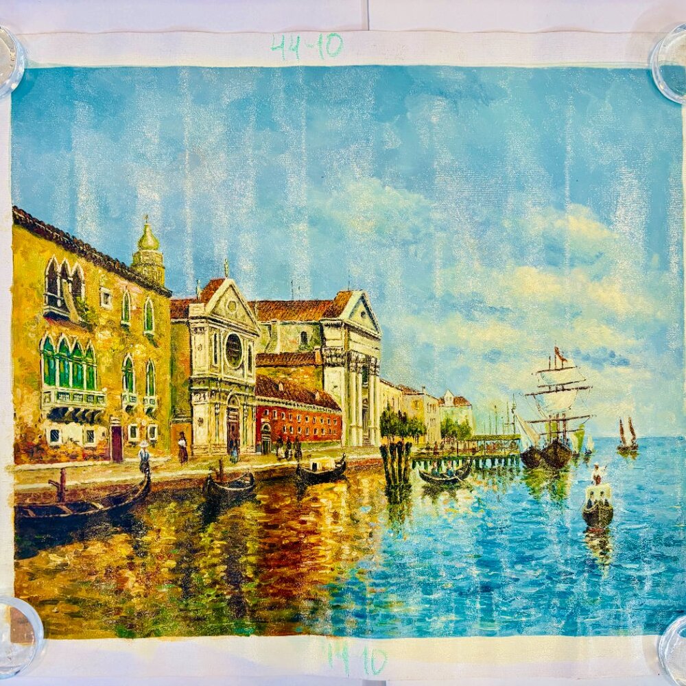 Vintage "Grand Canal Venice", Genuine Oil Painting, (Not a Print)